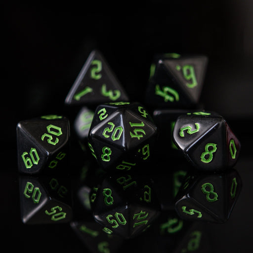 Dark Cathedral Green Acrylic Dice Set - Just $9.99! Shop now at Retro Gaming of Denver