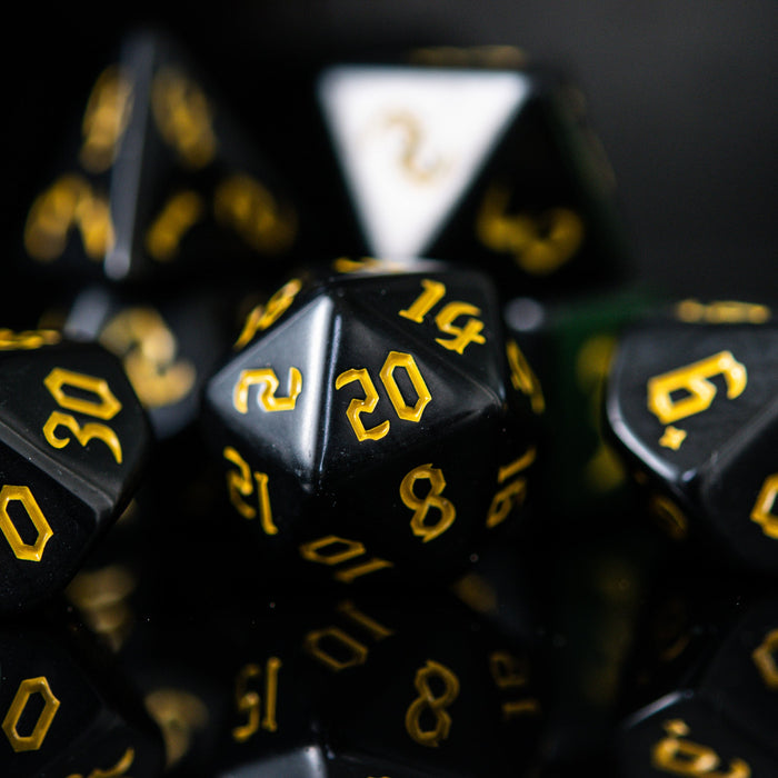 Dark Cathedral Yellow Acrylic Dice Set - Just $9.99! Shop now at Retro Gaming of Denver