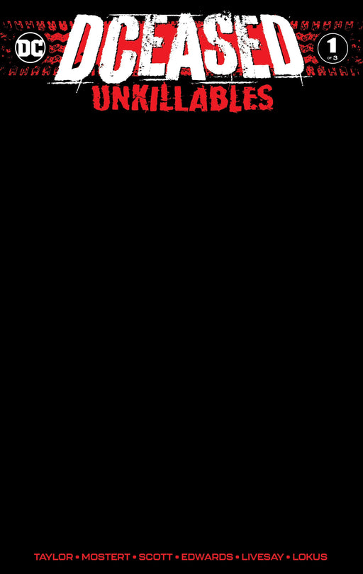 Dceased Unkillables #1 (Of 3) Unknown Comics Black Blank Exclusive Var (02/19/2020) - for just $20! 