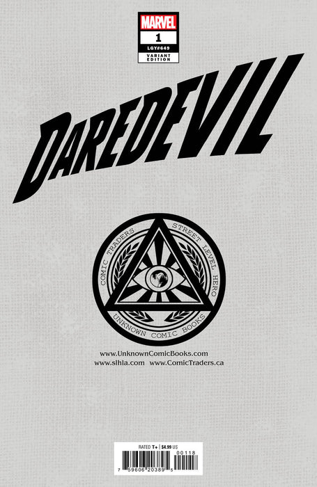 Daredevil #1 Unknown Comics Tony Daniel Exclusive Virgin Var (07/13/2022) - for just $20! 