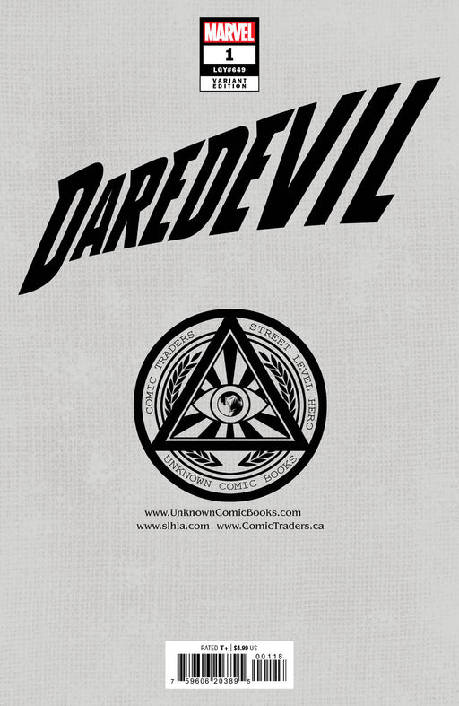 Daredevil #1 Unknown Comics Tony Daniel Exclusive Virgin Var (07/13/2022) - for just $20! 