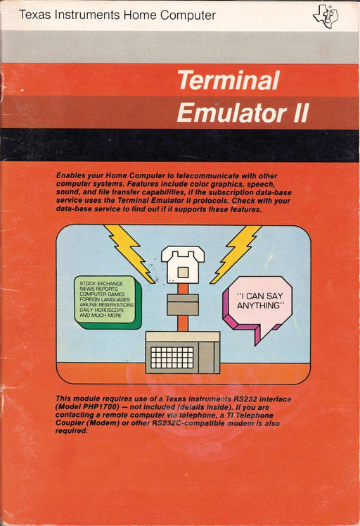 Terminal Emulator II (Texas Instruments TI-99) - for just $0! 
