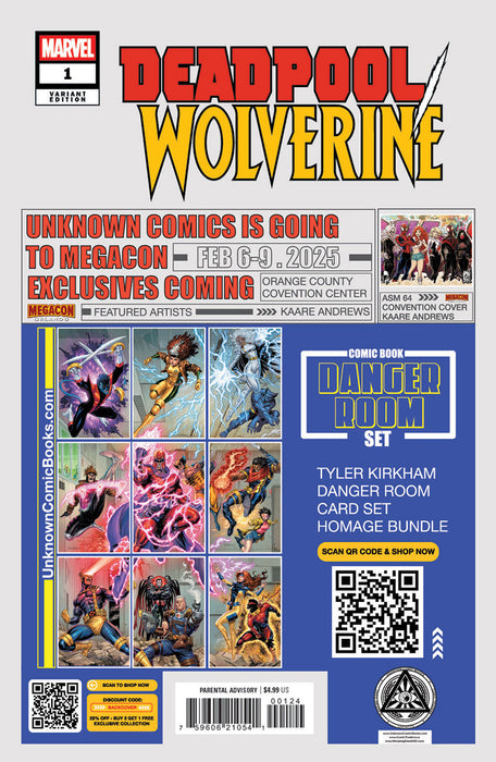 Deadpool / Wolverine #1 Tyler Kirkham MEGACON 2025 Exclusive Virgin PREMIUM BATTLE DAMAGED Var (01/01/2025) - for just $30! 