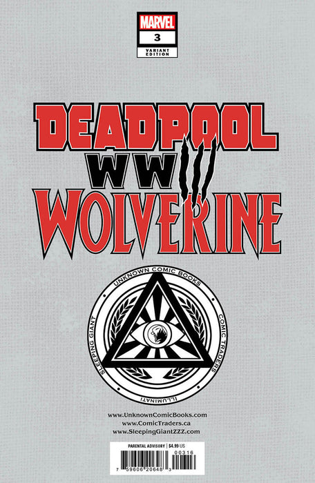 Deadpool & Wolverine: Wwiii #3 Unknown Comics Tyler Kirkham Exclusive Var (07/24/2024) - for just $10! 