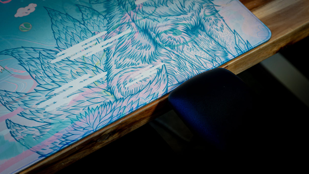 "Snowveil Kitsune" — Epic Desk Originals Deskmat - for just $49.95! 