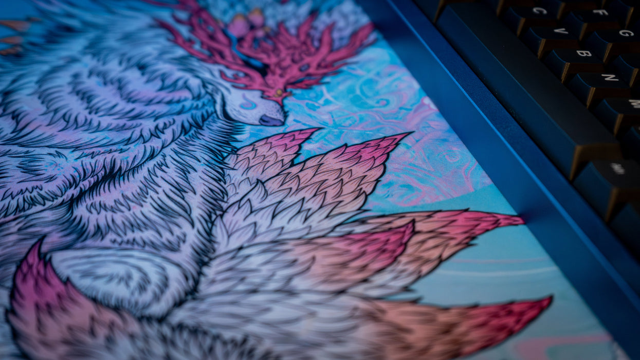 "Snowveil Kitsune" — Epic Desk Originals Deskmat - for just $49.95! 