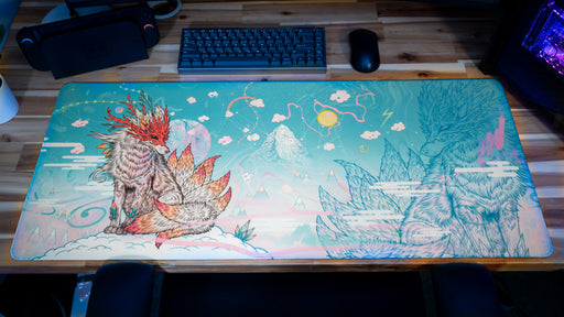 "Snowveil Kitsune" — Epic Desk Originals Deskmat - for just $49.95! 