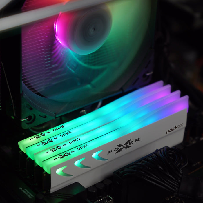 Silicon Power Storm RGB DDR5 6000MT/s (PC5-48000) CL36 32GB(2x16GB) Dual Pack 1.35V Desktop Unbuffered DIMM [White] - for just $430.97! 