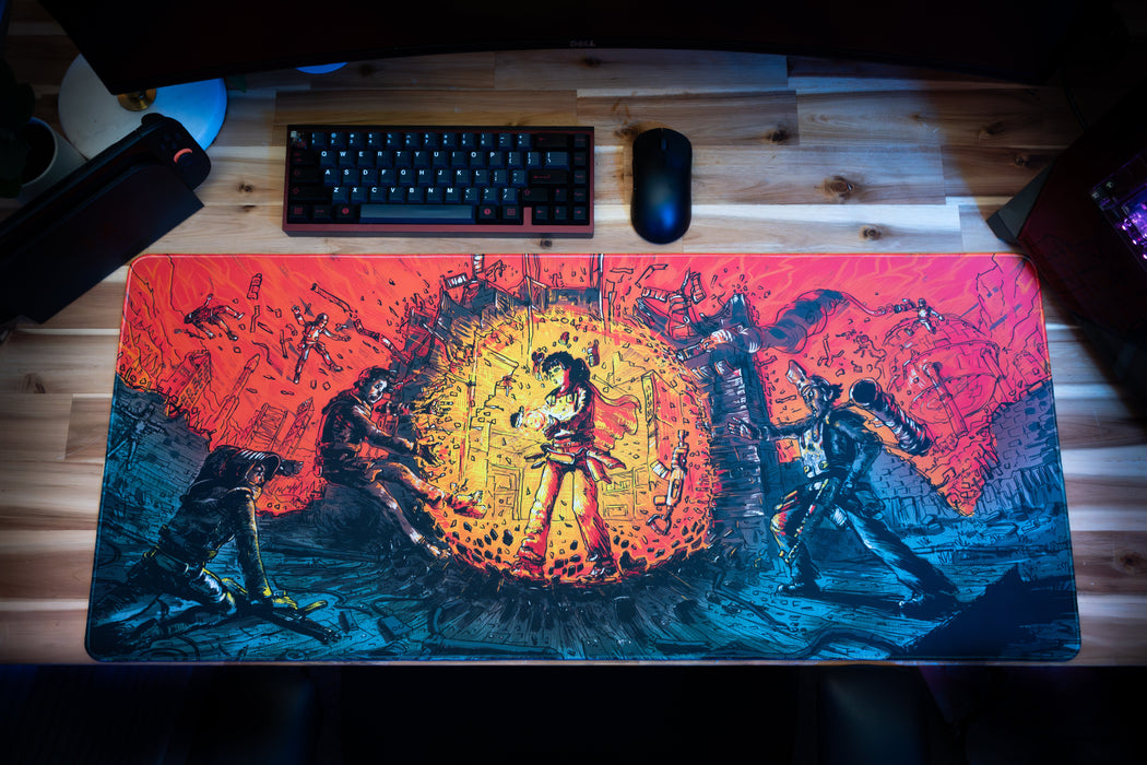 "Sunburst" — Rust Deskmat - for just $49.95! 