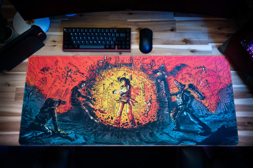 "Sunburst" — Rust Deskmat - for just $49.95! 