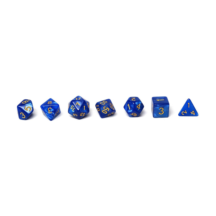 Royal Blue Marble Dice Collection - 7 Piece Set - Premium 7 Piece Set - Just $3.97! Shop now at Retro Gaming of Denver