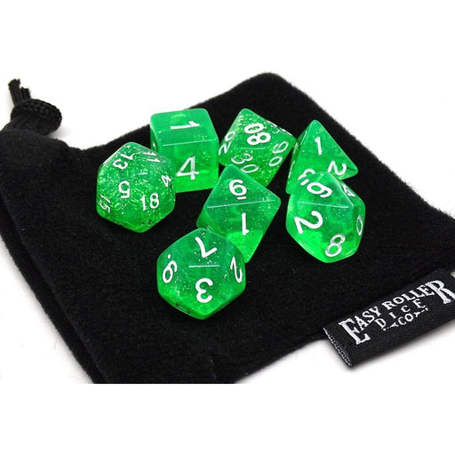 Translucent Green Galaxy - 7 Piece Dice Collection - Premium 7 Piece Set - Just $5.47! Shop now at Retro Gaming of Denver