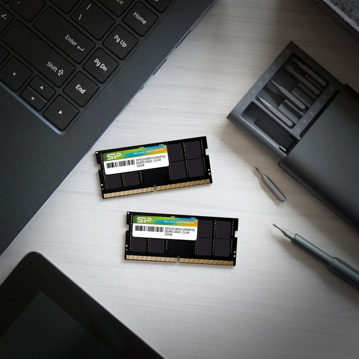 Silicon Power DDR5 4800MT/s (PC5-38400) 32GB(2x16GB) Dual Pack 1.1V Laptop SODIMM - for just $371.97! 