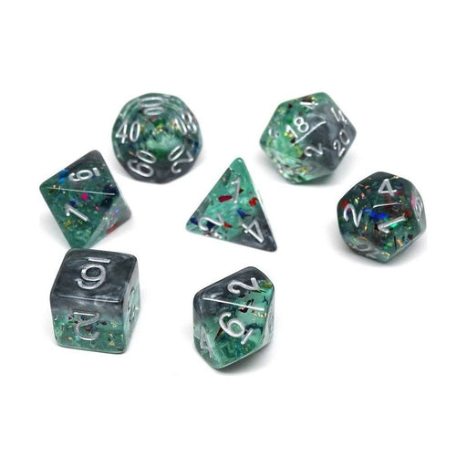 Marble with Green Glitter - Silver Font - 7 Piece Set - Premium 7 Piece Set - Just $13.95! Shop now at Retro Gaming of Denver