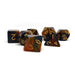 Orange and Blue Marble Dice Collection - 7 Piece Set - Premium 7 Piece Set - Just $11.95! Shop now at Retro Gaming of Denver