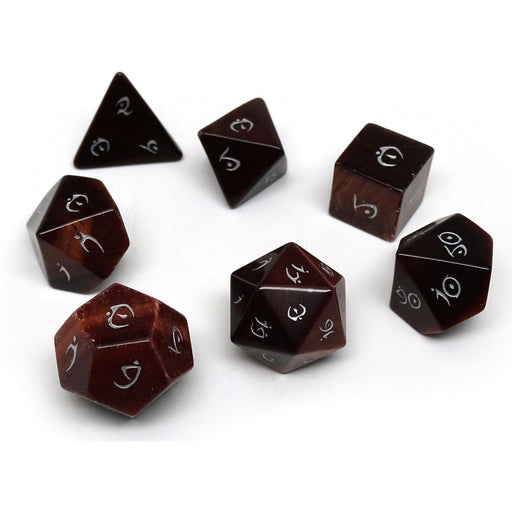 Stone Dice Collection - Red Tigers Eye- Elvenkind Font - Premium  - Just $79.95! Shop now at Retro Gaming of Denver