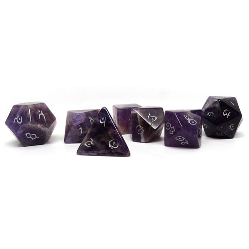 Stone Dice Collection - Amethyst - Elvenkind Font - Premium  - Just $84.95! Shop now at Retro Gaming of Denver