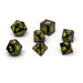 Gun Metal 7 Piece Dice Set - Signature Font - Yellow - Just $24.95! Shop now at Retro Gaming of Denver