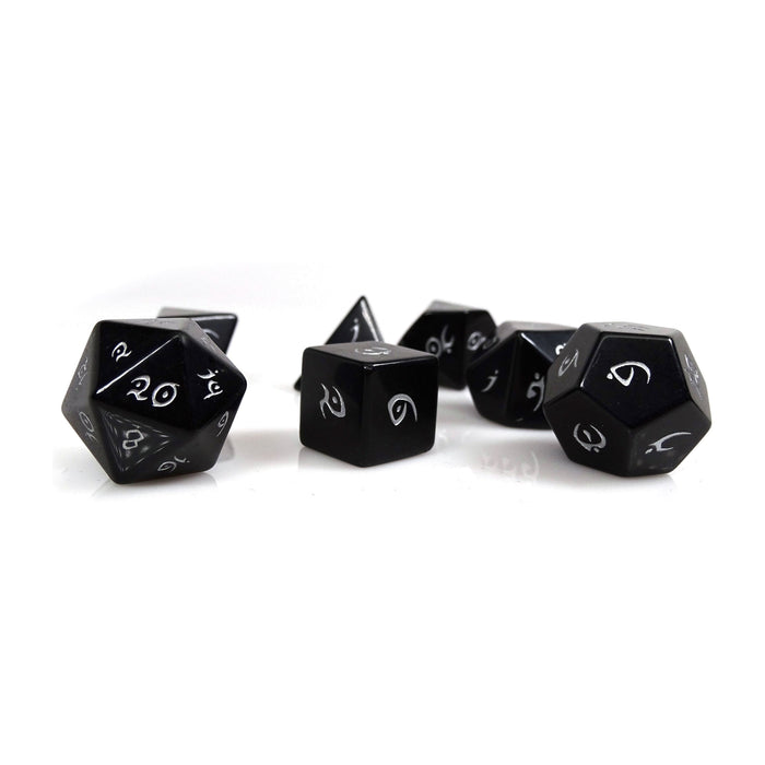 Stone Dice Collection - Obsidian - Elvenkind Font - Premium  - Just $79.95! Shop now at Retro Gaming of Denver