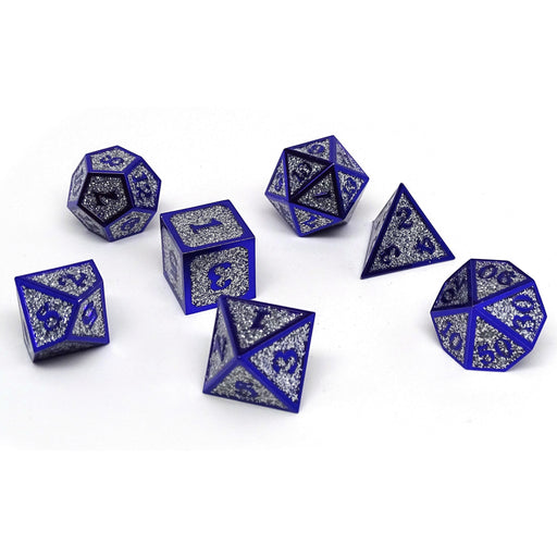 Heroic Dice of Metallic Luster - Silver with Purple Font - Premium  - Just $29.95! Shop now at Retro Gaming of Denver