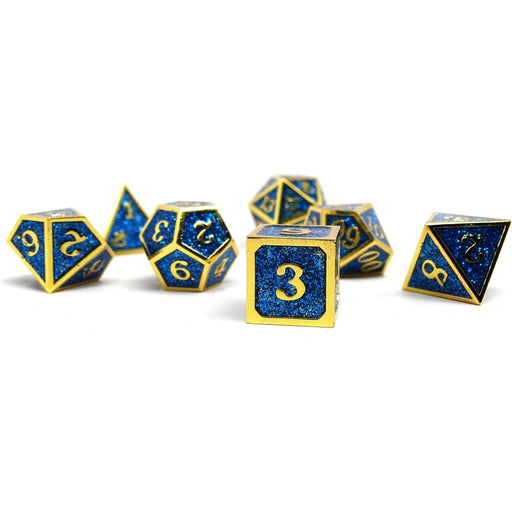 Heroic Dice of Metallic Luster - Blue with Gold Font - Premium  - Just $29.95! Shop now at Retro Gaming of Denver