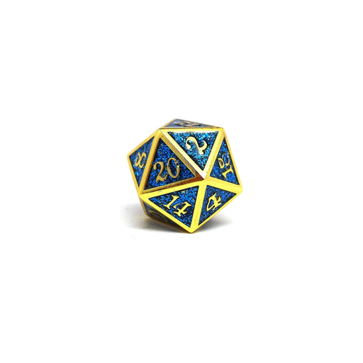 Heroic Dice of Metallic Luster - Single D20 Dice - Blue with Gold Font - Premium  - Just $9.95! Shop now at Retro Gaming of Denver