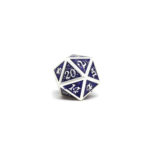 Heroic Dice of Metallic Luster - Single D20 Dice - Purple with Silver Font - Premium  - Just $9.95! Shop now at Retro Gaming of Denver