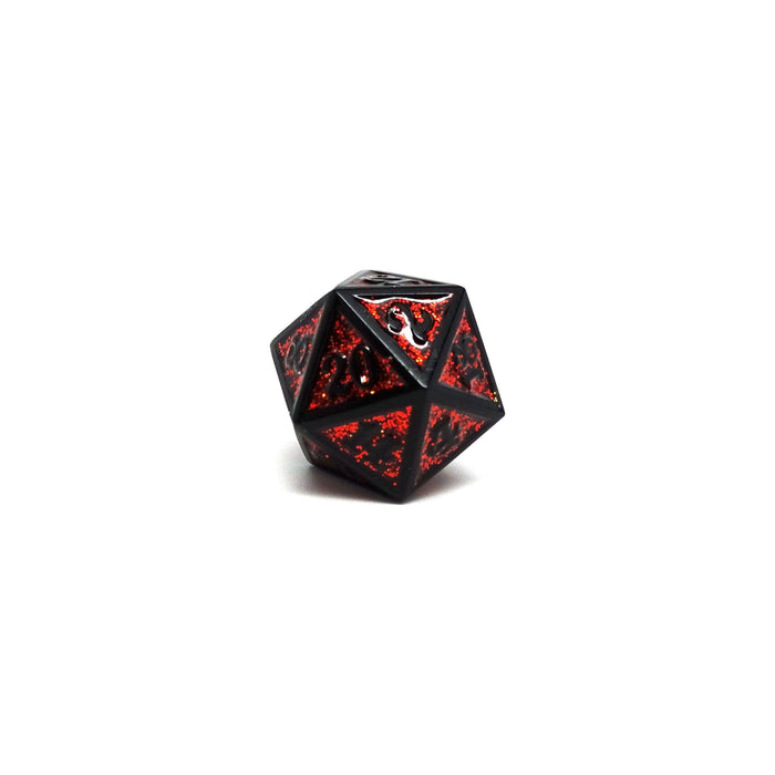 Heroic Dice of Metallic Luster - Single D20 Dice - Red with Black Font - Premium  - Just $9.95! Shop now at Retro Gaming of Denver