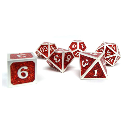 Heroic Dice of Metallic Luster - Red with Silver Font - Premium  - Just $29.95! Shop now at Retro Gaming of Denver
