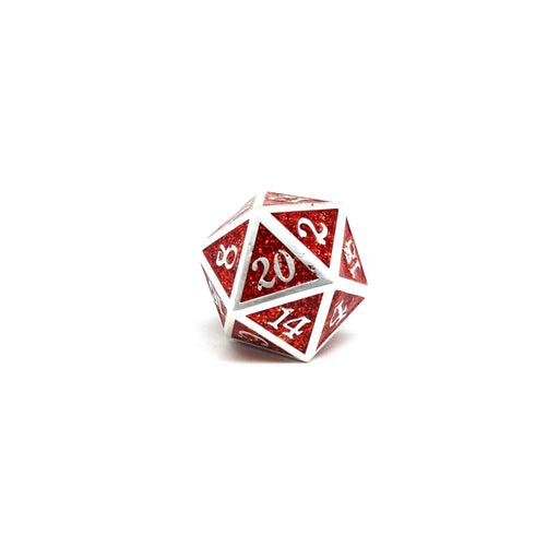 Heroic Dice of Metallic Luster - Single D20 Dice - Red with Silver Font - Premium  - Just $9.95! Shop now at Retro Gaming of Denver