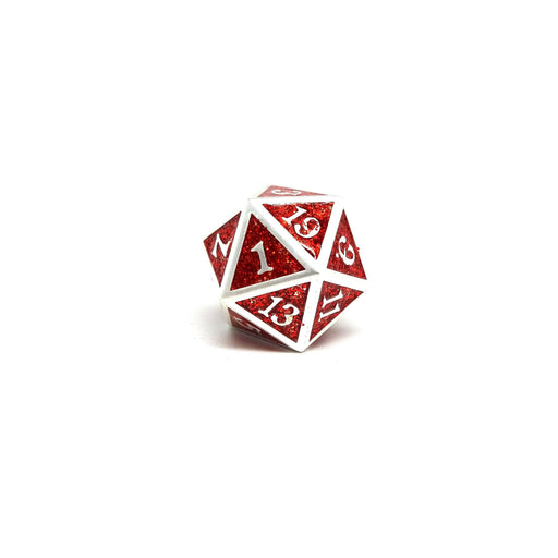 Heroic Dice of Metallic Luster - Single D20 Dice - Red with Silver Font - Premium  - Just $9.95! Shop now at Retro Gaming of Denver