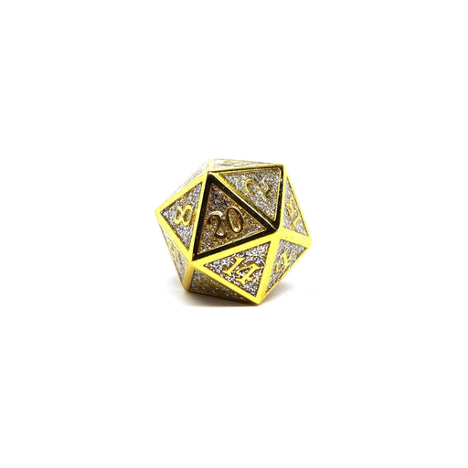 Heroic Dice of Metallic Luster - Single D20 Dice - Silver with Gold Font - Premium  - Just $9.95! Shop now at Retro Gaming of Denver