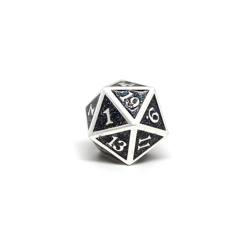 Heroic Dice of Metallic Luster - Single D20 Dice - Black with Silver Font - Premium  - Just $9.95! Shop now at Retro Gaming of Denver