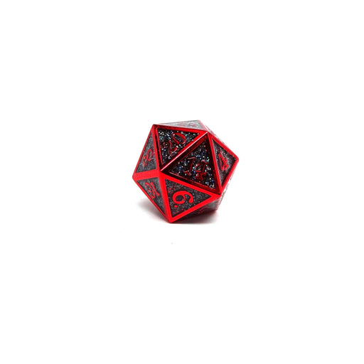 Heroic Dice of Metallic Luster - Single D20 Dice - Black with Red Font - Premium  - Just $9.95! Shop now at Retro Gaming of Denver