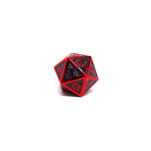 Heroic Dice of Metallic Luster - Single D20 Dice - Black with Red Font - Premium  - Just $9.95! Shop now at Retro Gaming of Denver