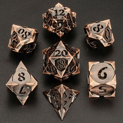Morning Star Hollow Polyhedral Dice Set - Ancient Copper - Premium Polyhedral Dice Set - Just $79.99! Shop now at Retro Gaming of Denver