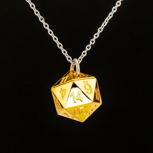 Metal D20 Necklace - Gold - Premium Dice Jewelry - Just $24.99! Shop now at Retro Gaming of Denver