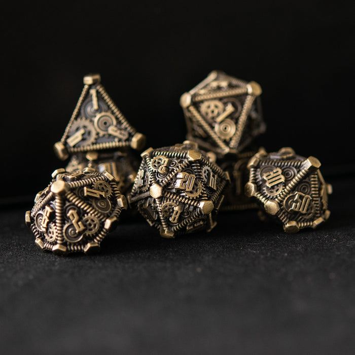 Brass - Weird West Wasteland Metal Dice Set - Just $39.99! Shop now at Retro Gaming of Denver