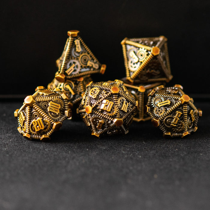 Rustic Brass - Weird West Wasteland Metal Dice Set - Just $39.99! Shop now at Retro Gaming of Denver