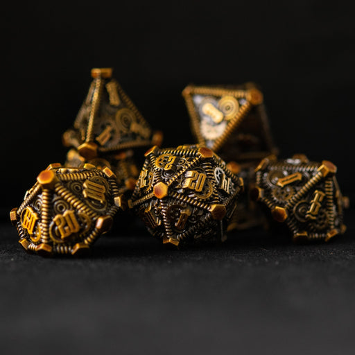 Rustic Brass - Weird West Wasteland Metal Dice Set - Just $39.99! Shop now at Retro Gaming of Denver