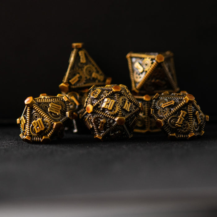 Rustic Brass - Weird West Wasteland Metal Dice Set - Just $39.99! Shop now at Retro Gaming of Denver