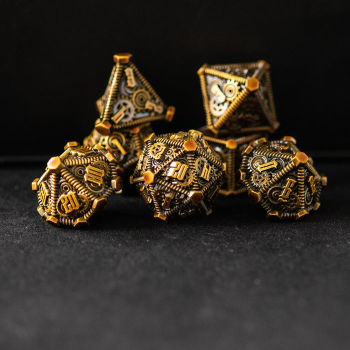 Rustic Brass - Weird West Wasteland Metal Dice Set - Just $39.99! Shop now at Retro Gaming of Denver