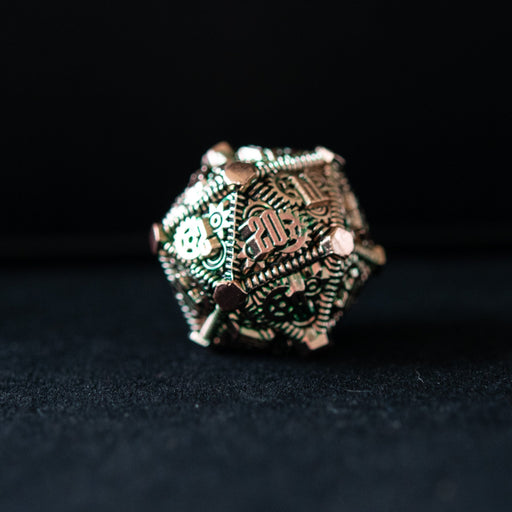 Green and Bronze - Weird West Wasteland Metal Dice Set - Just $39.99! Shop now at Retro Gaming of Denver