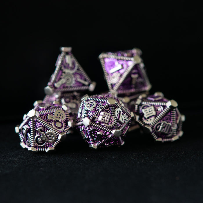 Purple and Silver - Weird West Wasteland Metal Dice Set - Just $39.99! Shop now at Retro Gaming of Denver