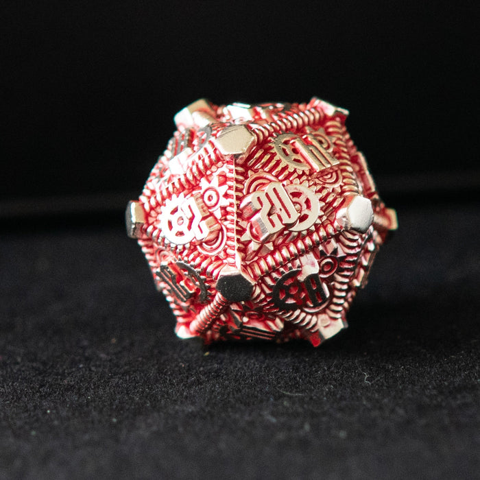 Red and Silver - Weird West Wasteland Metal Dice Set - Just $39.99! Shop now at Retro Gaming of Denver