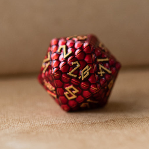 Red Dragon's Egg Metal Dice Set - Just $39.99! Shop now at Retro Gaming of Denver