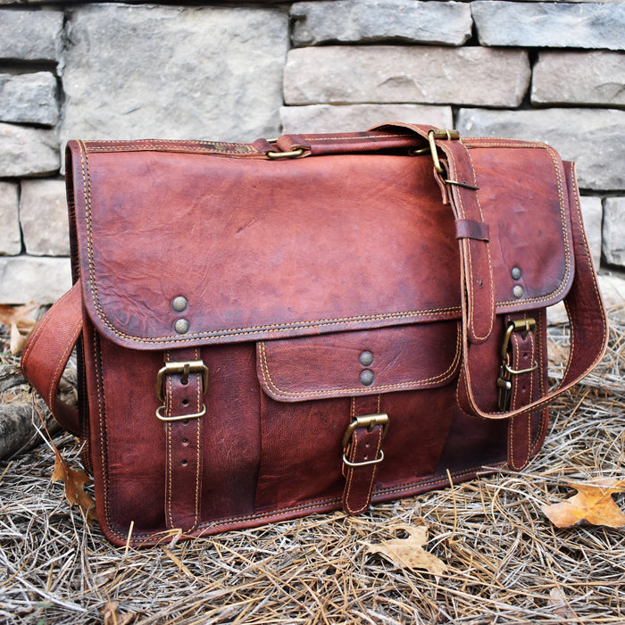 The Adventurer Leather Satchel - Large - Just $224.99! Shop now at Retro Gaming of Denver