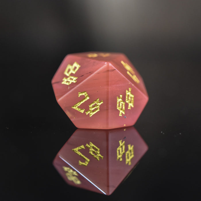 Strawberry Quartz Stone Dice Set - Just $89.99! Shop now at Retro Gaming of Denver