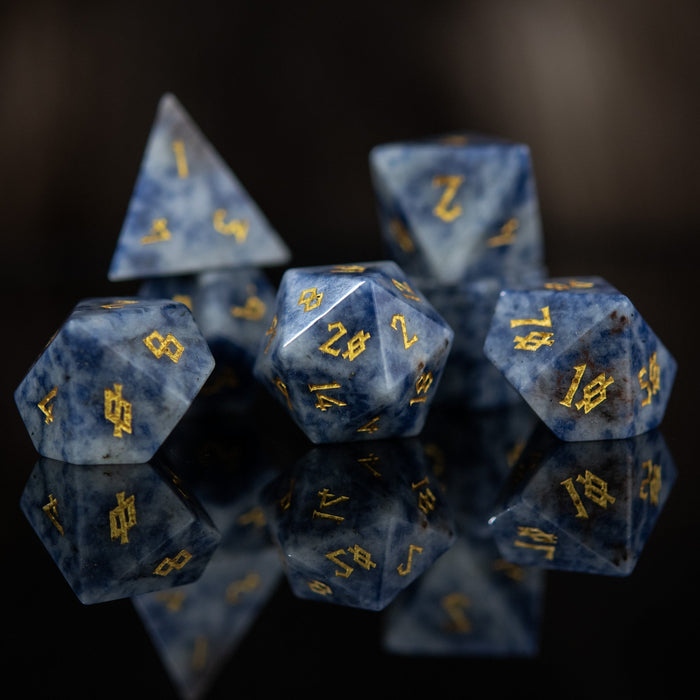 Sodalite Stone Dice Set - Just $89.99! Shop now at Retro Gaming of Denver