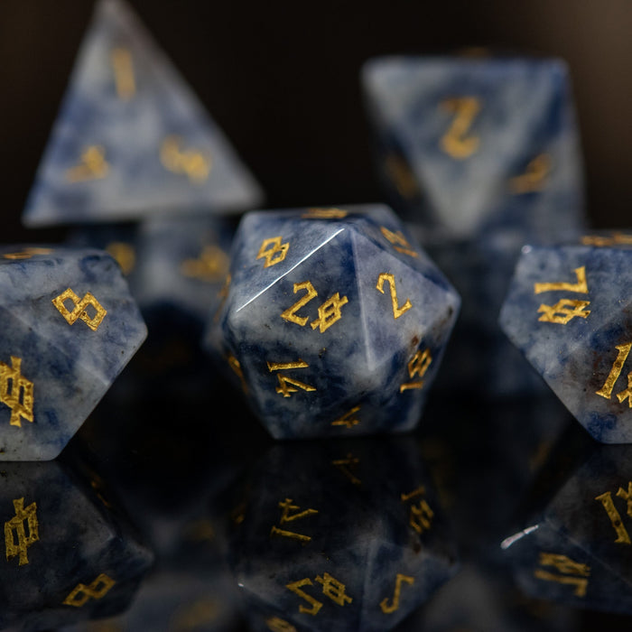 Sodalite Stone Dice Set - Just $89.99! Shop now at Retro Gaming of Denver